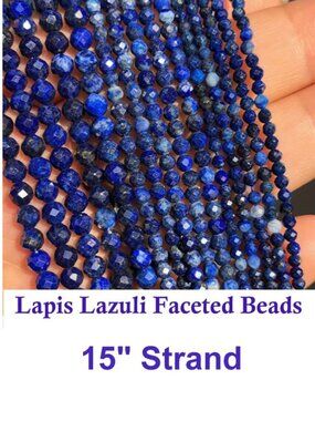 Lapis Lazuli Faceted Beads  15" Strand